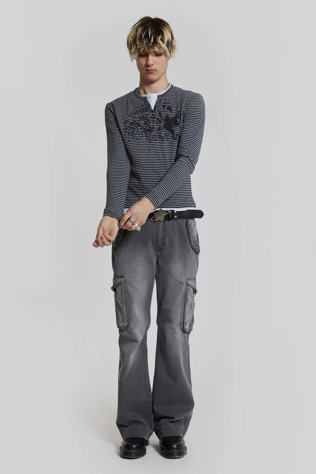 Grey Slub Denim Cargos 3 Grey Slub Denim Cargos