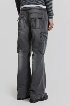 Grey Slub Denim Cargos 9 Grey Slub Denim Cargos -JADEDLDN Sales MENSSPRINGEDIT3112