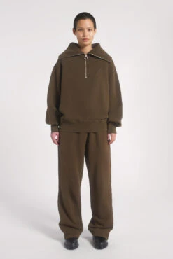 NTRLS Mocha Quarter Zip Sweatshirt -JADEDLDN Sales NTRLSECOM00061copy