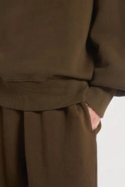 NTRLS Mocha Quarter Zip Sweatshirt -JADEDLDN Sales NTRLSECOM00271copy