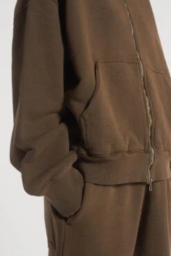 NTRLS Mocha Oversized Zip Through Hoodie -JADEDLDN Sales NTRLSECOM0281