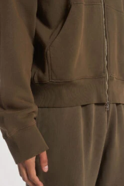 NTRLS Mocha Oversized Zip Through Hoodie -JADEDLDN Sales NTRLSECOM0342