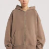 NTRLS Clay Oversized Zip Through Hoodie -JADEDLDN Sales NTRLSECOM0531
