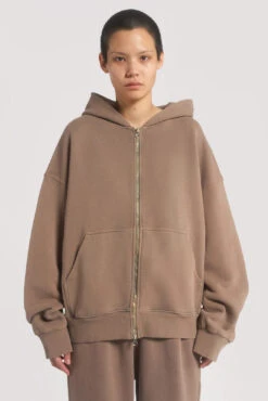 NTRLS Clay Oversized Zip Through Hoodie