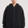 NTRLS Dust Black Oversized Zip Through Hoodie