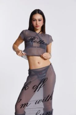 Spoiled Rotten Mesh Maxi Skirt -JADEDLDN Sales WOMENS2174