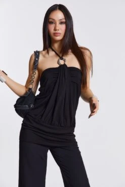 Jaded London Noir Draped Mini Dress -JADEDLDN Sales WOMENS2576