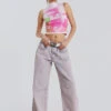 Jaded London Pink Wash Acid Colossus Baggy Jeans -JADEDLDN Sales WW00212 2