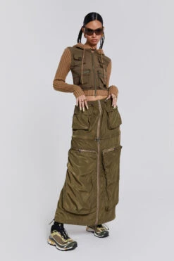 Jaded London Madison 2 In 1 Cargo Maxi Skirt