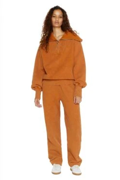 Jaded London NTRLS Rust Orange Quarter Zip Sweatshirt -JADEDLDN Sales quarterzipw r 1 30ffe765 56a3 4965 b7db e2c30af2775d