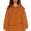 Jaded London NTRLS Rust Orange Quarter Zip Sweatshirt