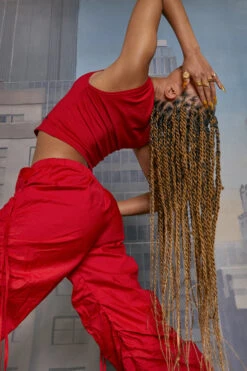 Jaded London Red Cotton Wide Leg Cargo Trouser With Cut Out, Ruched Detail -JADEDLDN Sales remixeccom1935 e353cbd5 8c3c 443d 9ea9 e8cefdd22dcc