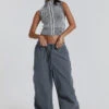 Jaded London Vintage Grey Parachute Cargo Pants -JADEDLDN Sales reshootsww0850
