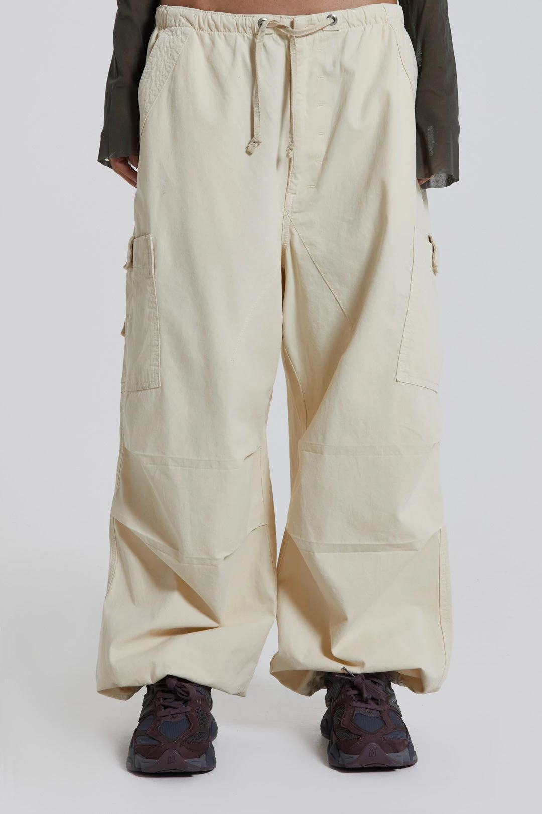 Jaded London Ecru Parachute Cargo Pants 4 Jaded London Ecru Parachute Cargo Pants - Image 2