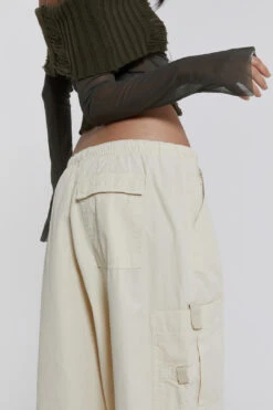 Jaded London Ecru Parachute Cargo Pants 18 Jaded London Ecru Parachute Cargo Pants -JADEDLDN Sales reshootsww1165