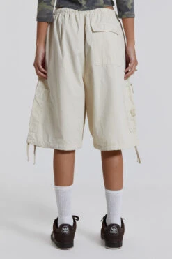 Jaded London Ecru Parachute Cargo Shorts -JADEDLDN Sales reshootsww1326