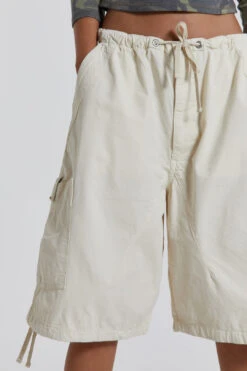 Jaded London Ecru Parachute Cargo Shorts -JADEDLDN Sales reshootsww1339