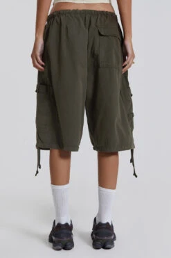 Jaded London Khaki Parachute Cargo Shorts -JADEDLDN Sales reshootsww1407