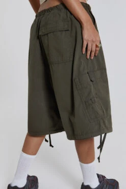Jaded London Khaki Parachute Cargo Shorts -JADEDLDN Sales reshootsww1415