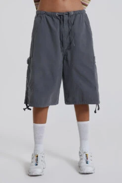 Jaded London Vintage Grey Parachute Cargo Shorts -JADEDLDN Sales reshootsww1449