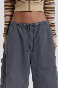 Jaded London Vintage Grey Parachute Cargo Shorts -JADEDLDN Sales reshootsww1503