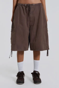 Jaded London Brown Parachute Cargo Shorts -JADEDLDN Sales reshootsww1563