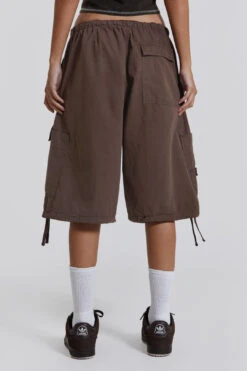 Jaded London Brown Parachute Cargo Shorts -JADEDLDN Sales reshootsww1576