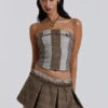 Jaded London Demi Panelled Check Corset Top