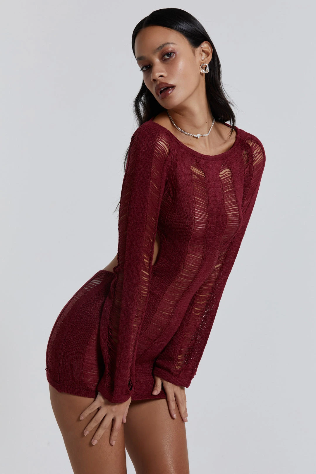 Jaded London Burgundy Umbra Dress 3 Jaded London Burgundy Umbra Dress