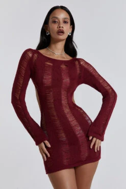 Jaded London Burgundy Umbra Dress 10 Jaded London Burgundy Umbra Dress -JADEDLDN Sales reshootsww2178