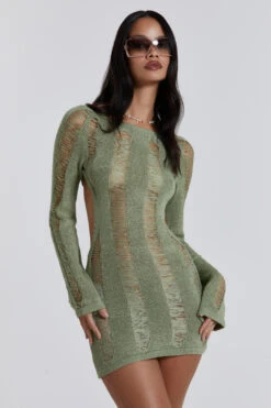 Jaded London Khaki Umbra Dress -JADEDLDN Sales reshootsww2255