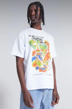 White We Are Human After All T-Shirt -JADEDLDN Sales whiteitvtee4