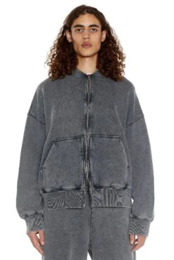NTRLS Chrome Grey Oversized Zip Through Hoodie