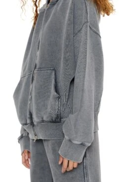 Jaded London NTRLS Chrome Grey Oversized Zip Through Hoodie -JADEDLDN Sales ziphoodiew c 5 42a64354 cd4f 48b8 9019 44d3d40bd7ab