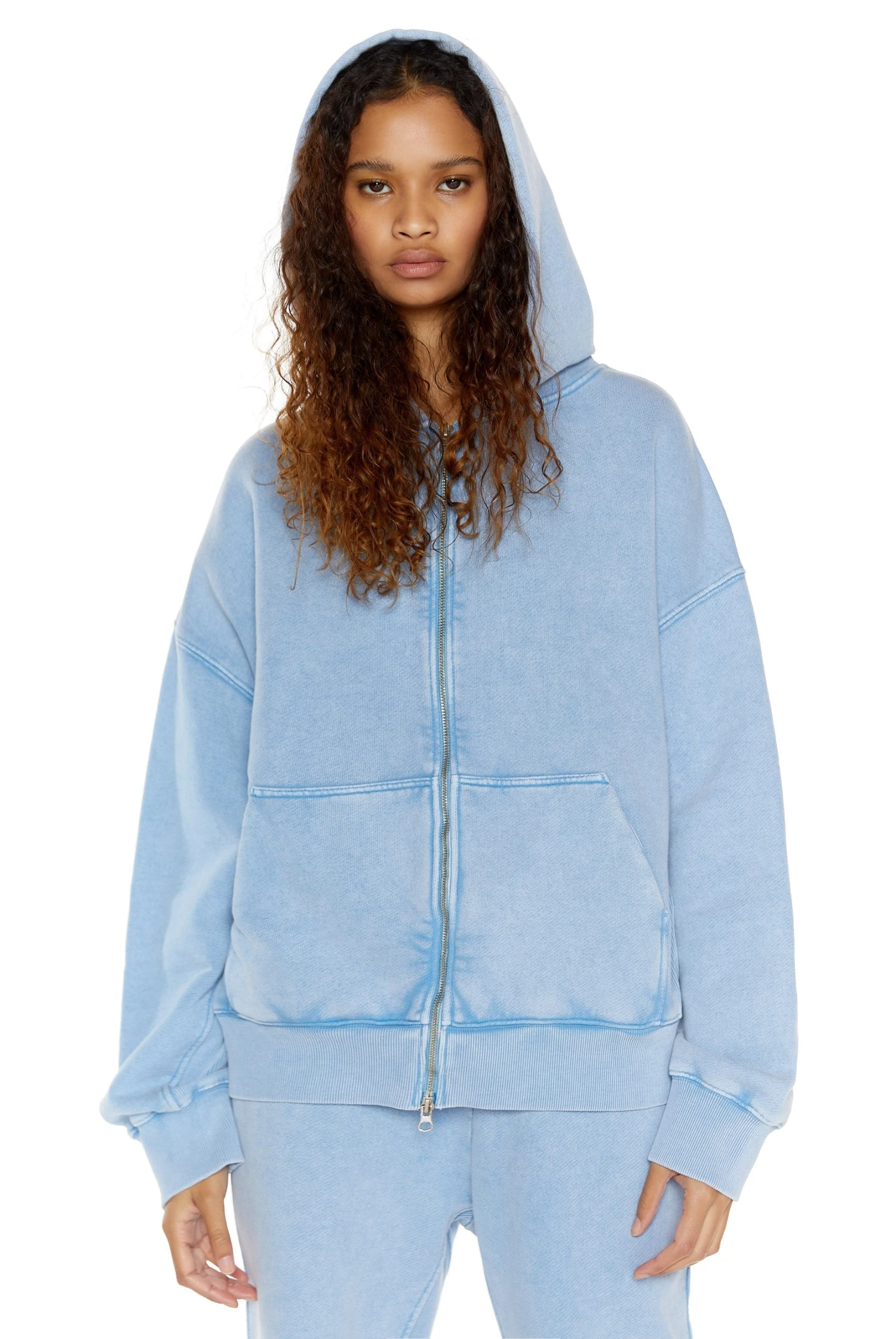 NTRLS Powder Blue Oversized Zip Through Hoodie 5 NTRLS Powder Blue Oversized Zip Through Hoodie - Image 3