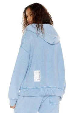 Jaded London NTRLS Powder Blue Oversized Zip Through Hoodie -JADEDLDN Sales ziphoodiew p 4